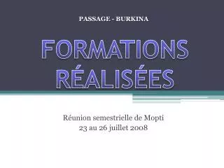 formations r alis es
