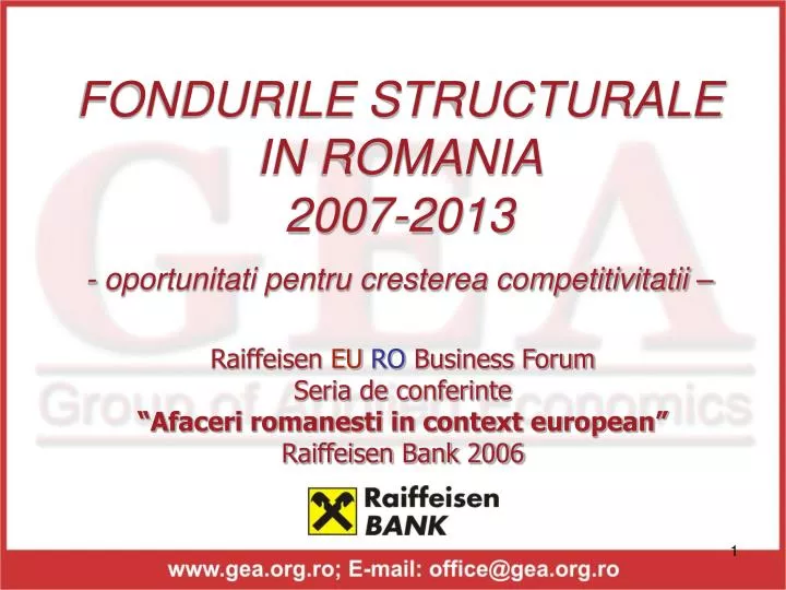fondurile structurale in romania 2007 2013 oportunitati pentru cresterea competitivitatii