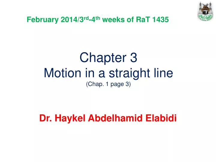 chapter 3 motion in a straight line chap 1 page 3