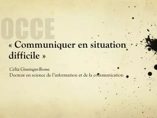 communiquer en situation difficile