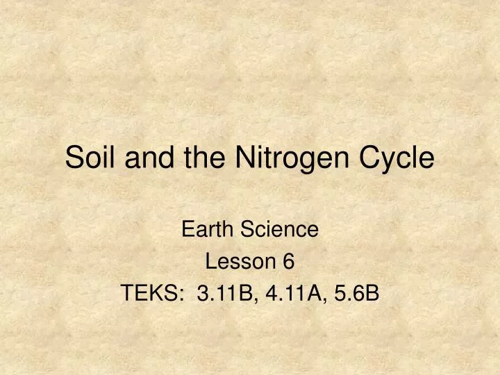 soil and the nitrogen cycle
