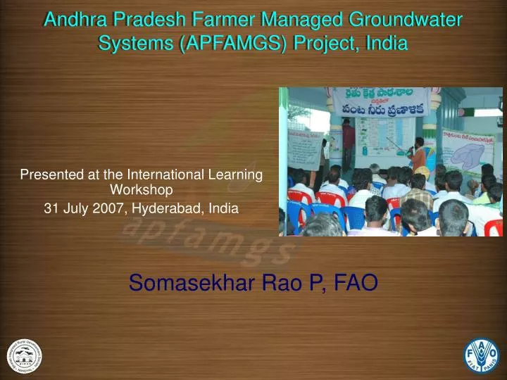 andhra pradesh farmer managed groundwater systems apfamgs project india