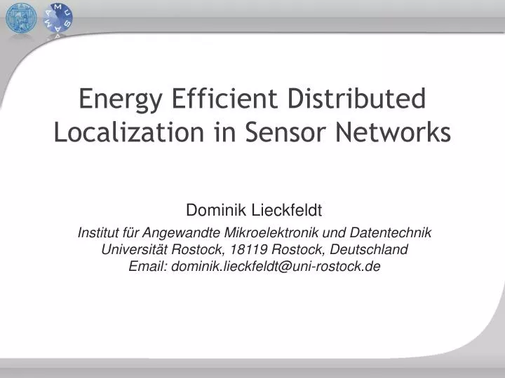 energy efficient distributed localization in sensor networks