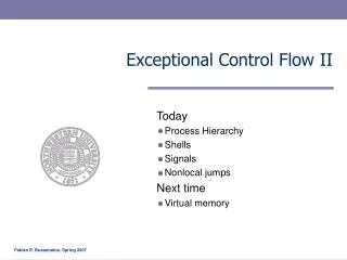 Exceptional Control Flow II