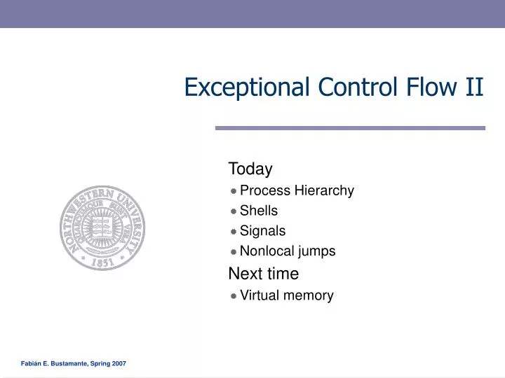 exceptional control flow ii