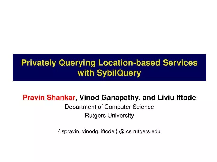 privately querying location based services with sybilquery