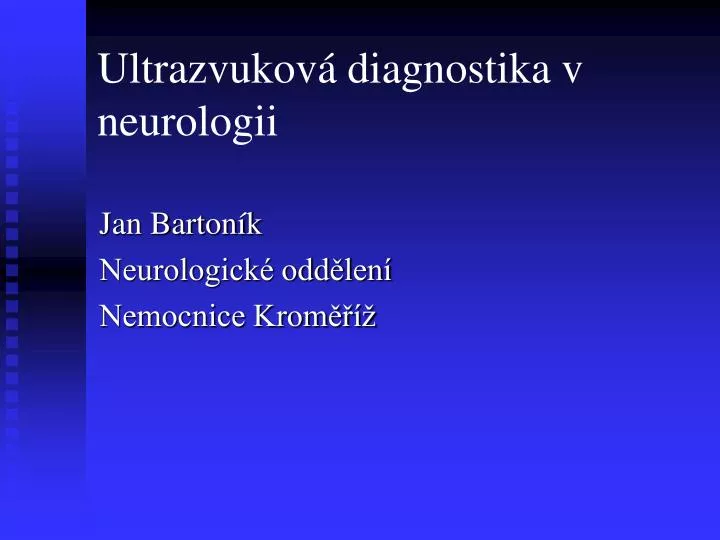 ultrazvukov diagnostika v neurologii
