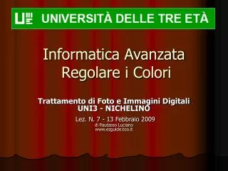 informatica avanzata regolare i colori