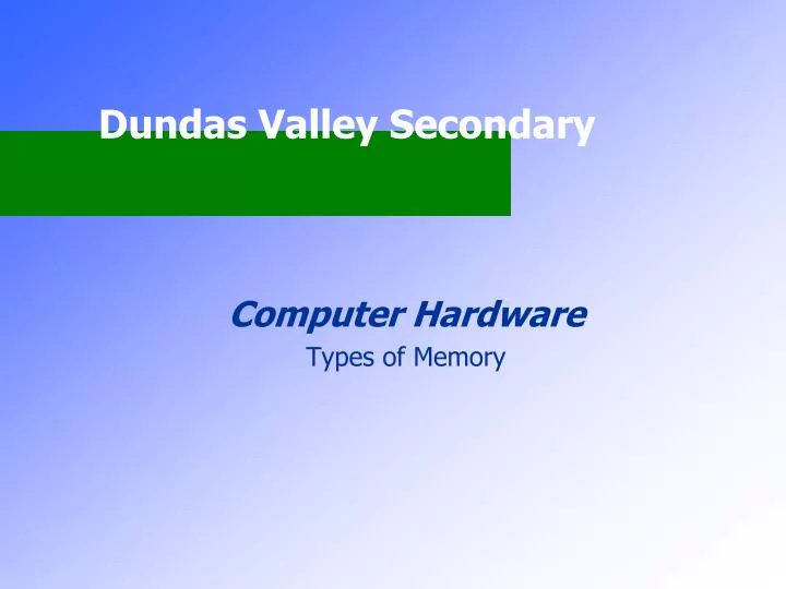 computer hardware types of memory