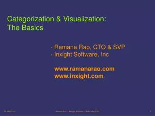 Categorization &amp; Visualization: The Basics