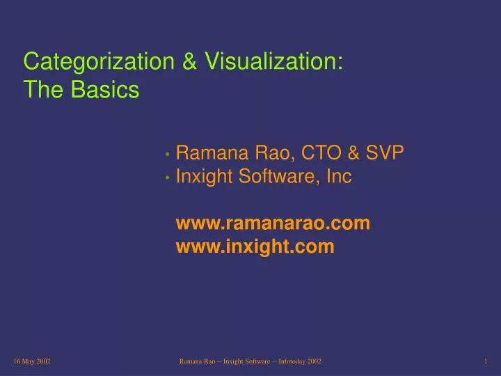 categorization visualization the basics