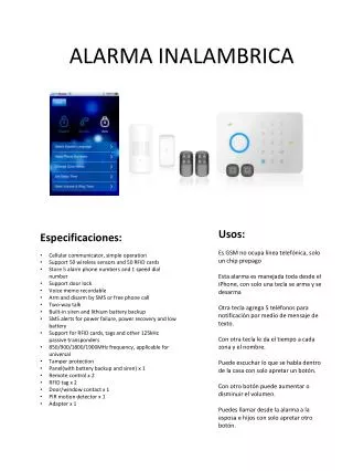 ALARMA INALAMBRICA