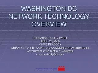 WASHINGTON DC NETWORK TECHNOLOGY OVERVIEW