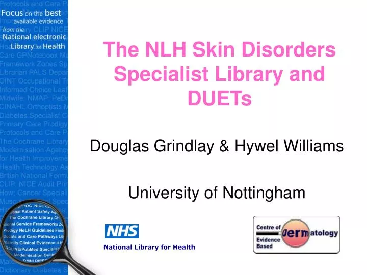 the nlh skin disorders specialist library and duets