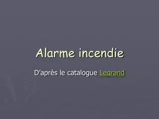 alarme incendie