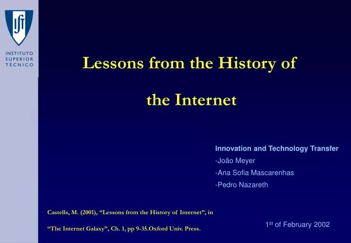 lessons from the history of the internet