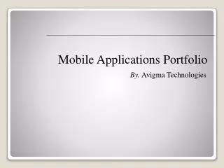 Mobile Applications Portfolio