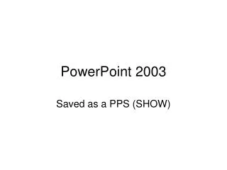 PowerPoint 2003