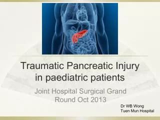 Traumatic Pancreatic Injury in paediatric patients