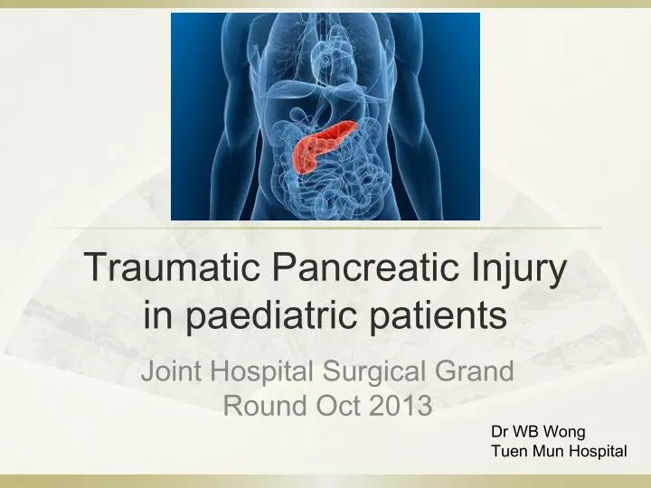 traumatic pancreatic injury in paediatric patients