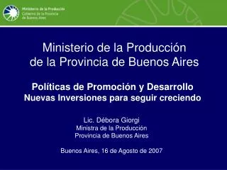 ministerio de la producci n de la provincia de buenos aires