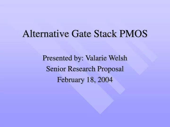 alternative gate stack pmos