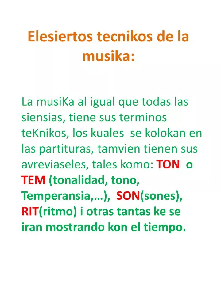 elesiertos tecnikos de la musika