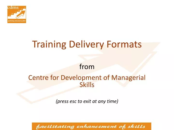 training delivery formats from