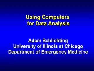Using Computers for Data Analysis
