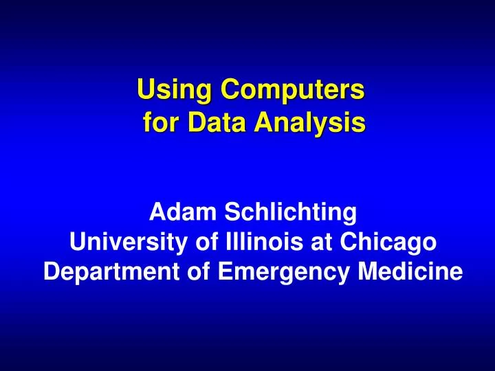using computers for data analysis