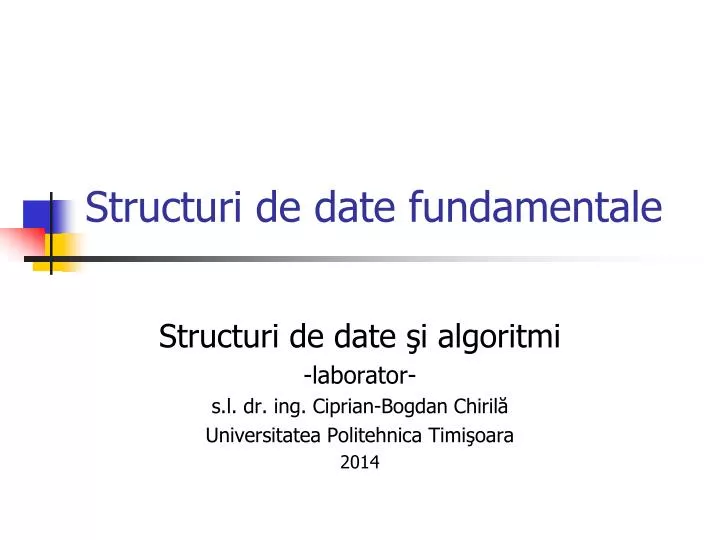 structuri de date fundamentale