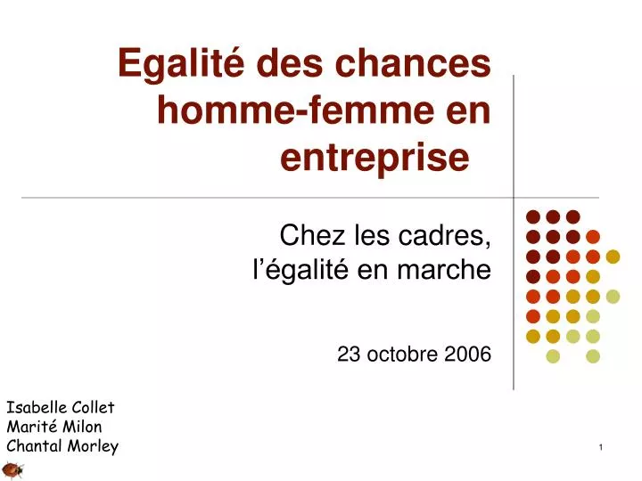 egalit des chances homme femme en entreprise