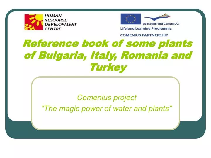 reference book of some plants of bulgaria italy romania and turkey