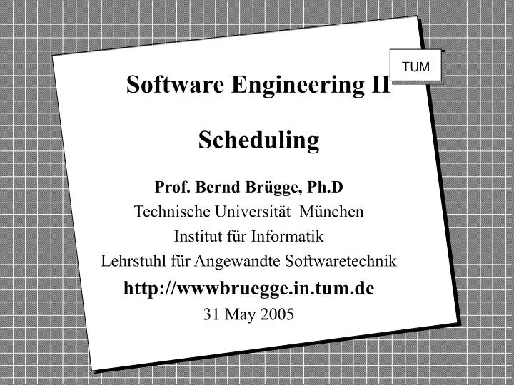 software engineering ii scheduling