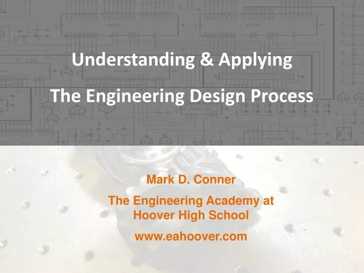 understanding applying the engineering design process