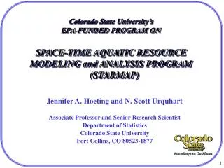 Jennifer A. Hoeting and N. Scott Urquhart Associate Professor and Senior Research Scientist