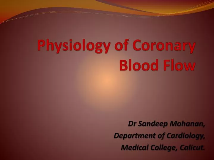 physiology of coronary blood flow