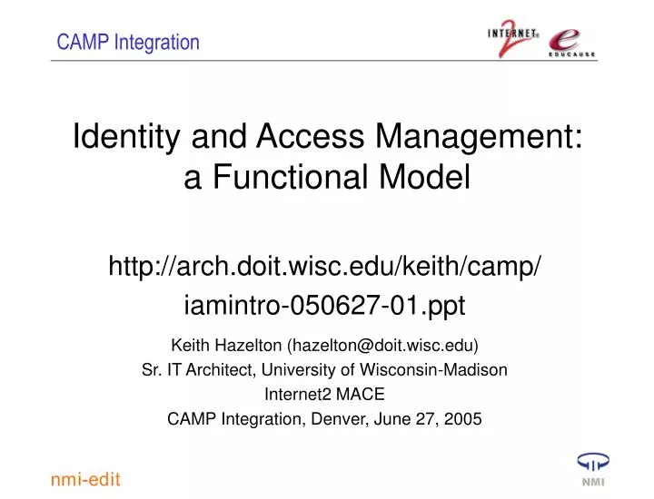 identity and access management a functional model