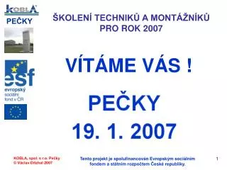 kolen technik a mont n k pro rok 2007