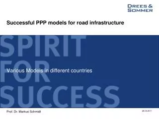 Successful PPP models for road infrastructure