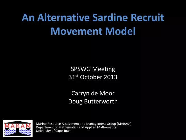 an alternative sardine recruit movement model