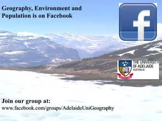 Geography, Environment and Population is on Facebook