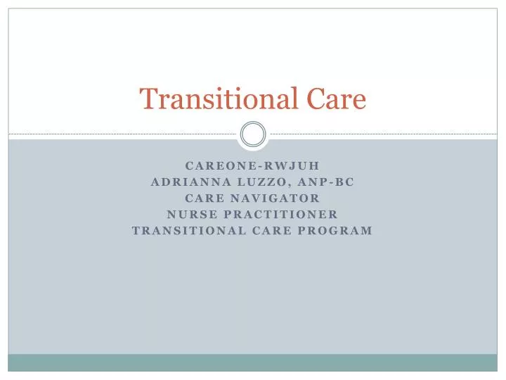 transitional care