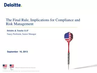 The Final Rule, Implications for Compliance and Risk Management