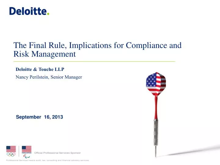 the final rule implications for compliance and risk management