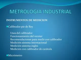 metrologia industrial