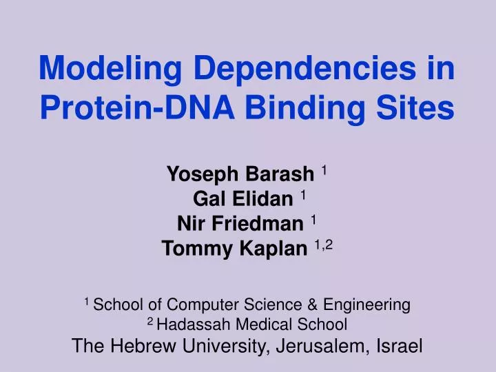 modeling dependencies in protein dna binding sites