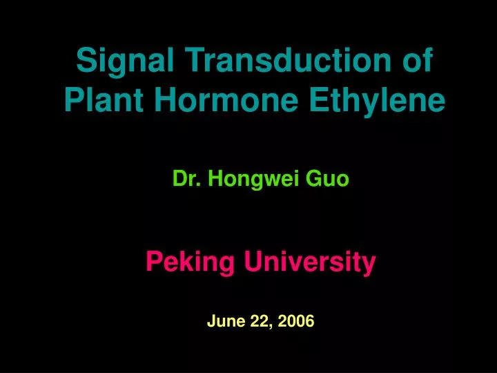 signal transduction of plant hormone ethylene