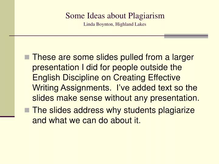 some ideas about plagiarism linda boynton highland lakes