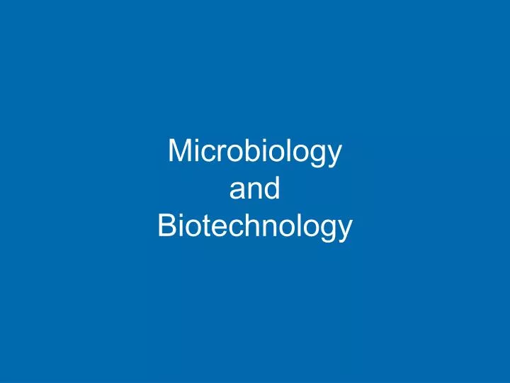 microbiology and biotechnology